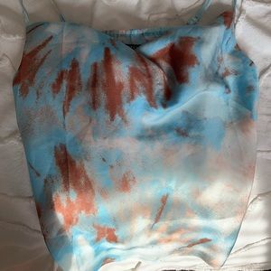 Cowl neck tie dye top